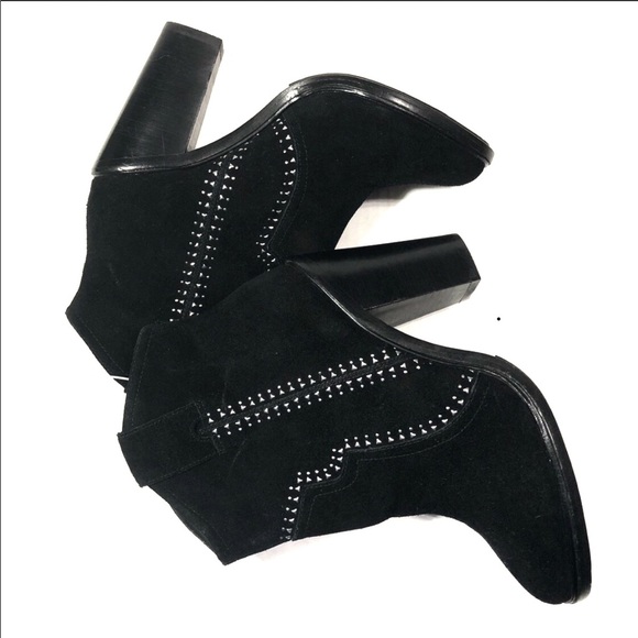 Joie black studded suede ankle boots size 38 New